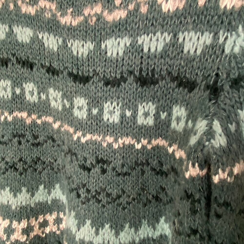Women's Free People Through the Storm Wool Blend Fair Isle Sweater Green XS - Picture 4 of 11